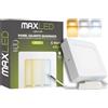 Maxled, Light is Led! Plafoniera Led Soffitto Quadrata 6W 480LM 3CCT 3000K/4000K/6000K Impermeabile Lampada da Soffitto IP44 Plafoniera Bagno Non Dimmerabile Alluminio 120mm x 120mm x 30mm