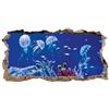 kina 3DA0022 Adesivo murale Arredo Casa Acquario Meduse 3D - Misure 80x40 cm - Decorazione Parete, Adesivi per Muro, Carta da Parati