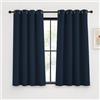 KGORGE Tende Oscuranti Camera da Letto per Interni Tenda Corta Termica Isolante Freddo e Caldo Curtains per Piccole Finestre con Anelli 2 Pezzi L 140 x A 160 CM, Blu Scuro