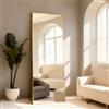 COFENY Specchio da Terra, 165 x 60 cm Specchio da Parete Grande con Cornice in Alluminio, Specchio da Terra da Appoggiare o Appendere per Soggiorno, Camera da letto, Soggiorno, Ingresso, Oro