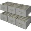 GRANNY SAYS Organizer Armadio Salvaspazio, confezione da 6 Organizer Armadio Cassettiera per Jeans, Organizer Cassetti Armadio Pieghevole, Organizer Vestiti, Scatole Organizer Armadio, Grigio