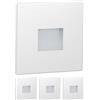 ledscom.de 4x lampada LED per scale/incasso a parete FOW per interni ed esterni, downlight, quadrata, 85 x 85 mm, bianco freddo