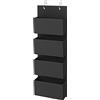 SONGMICS Organizer da Porta, Organizer Armadio da Appendere Dietro Porta, Portaoggetti con 4 Tasche, per Camera da Letto, Bagno, Dispensa, Cucina, 12 x 33,5 x 100 cm, Nero Inchiostro RDH004B01