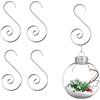 HERZWILD 100pezzi Ganci Albero di Natale S Ganci per Palline di Natale Ganci per Decorazioni di Natale, Ghirlanda di Natale Ganci per Ornamenti Natalizi (gancio argento/argento)