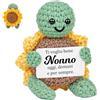 Aurasky Tartaruga Lavorata a Maglia con Girasole, Ti Voglio Bene Nonno Regalo, Supporto Emotivo Italiano, Positive Peluche Regalo per Compleanno Natale Festa