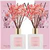 COCORRÍNA Diffusore Profumo Ambiente 200ml con Bastoncini, Cherry Blossom, 2 Pack, Diffusore di Olio Essenziale di Fragranza per la Casa per la Decorazione della Mensola del Bagno
