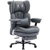 Efomao Sedia Ufficio Big and Tall, Pelle PU, Schienale Alto Regolabile, Sedia Gaming con Poggiapiedi e Supporto Lombare, Girevole 200kg