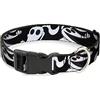 Buckle-Down Collare per cani con clip in plastica Nightmare Before Christmas Zero Expressions nero bianco da 33 a 45,7 cm largo 3,8 cm, DC-BKSR-WDY616-1.5-S