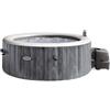 INTEX - Spa Idromassaggio PureSpa™ Greywood Deluxe™ 6 Posti Grigio Effetto Legno - altezza 71 cm diametro 216 cm
