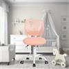 FurnitureR Sedia da ufficio multiuso per bambini, sedia da lavoro senza braccioli in altezza regolabile, sedia da studio girevole colorata per scuola e ufficio, rosa