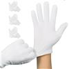 YFelomatric 3 paia di guanti di cotone bianchi idratanti,Guanti in cotone bianco per mani secche,idratante, Cosmetic Eczema, Guanti in tessuto elastico per mani secche,L