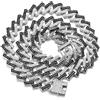 HALUKAKAH Catena in Oro Iced out,15MM Catena Cubana da Uomo Miami Platino Placcato in Oro Bianco Collana Girocollo 60cm,Cz Completa Diamante Set a Mano,Regalo per Lui