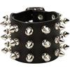 Heart Rock Bracciale uomo pelle vera regolabile con borchie a killer 3 File in ottone, fibbia regolabile da 17 a 20,5 cm e minuteria in ferro nickel free - Made in italy