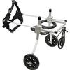 Anmas Box Sedia a rotelle regolabile a 2 ruote per cani e gatti media, telaio in acciaio inox per riabilitazione zampe posteriori, supporto animali anziani e disabili