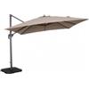 Elica Garden Ombrellone da giardino a braccio laterale elica garden saturno in alluminio e poliestere taupe 315x295x266 cm
