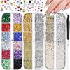 Floruvia 10000Pcs Strass colorati per unghie e decorazioni, perle piatte e caviar per unghie, brillanti pietre per creazioni fai da te per unghie