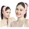 XFSRG Fascia Doppio Mento Donna Rosa Elegante Cintura per il Viso Dimagrimento Maschera V Shape Rassodante(Rosa)