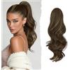 Sofeiyan Coda di Cavallo Lunga e Ondulata con Pinza, Estension Ponytail a Doppio Uso, 41 cm Naturale Sintetico Posticcio Fermaglio per Capelli Donna, 10H24B#