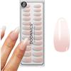 DOONAILS® - Set di 30 unghie adesive in gel morbido, forma Babyboomer Almond, unghie ombre da incollare, copertura completa di qualità salone, unghie finte in gel morbido, Medium, sensazione di