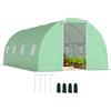 Outsunny Tunnel serra da giardino 18 mq dim. 6L x 3l x 2H m - 8 finestre, porta con cerniera, telaio avvolgibile in acciaio zincato, telone in PE verde