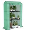 Outsunny Serra da giardino in PE con scaffali a 3 livelli, Serra da balcone, Telo rinforzato 135g/m², Telaio in acciaio, Porta con cerniera, per piante, fiori, ortaggi, 100x40 cm, Verde