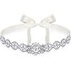 Geosar Cintura con Strass per Abito da Sposa per Festa di Nozze (Beige, Argento)