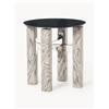 Westwing Collection Tavolino con piano in vetro Sam - Trasparente, Nero, Beige