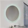 M Ledme - Specchio da bagno con luce 80X80 cm, specchio circolare Jubrique 15W, dimmerabile, 3 colori di luce, interruttore touch, vetro temperato HD, IP44, finitura trasparente