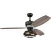Westinghouse Ventilatore da soffitto in bronzo anticato interni da 137 cm Westinghouse Lighting Welford con luce e telecomando, fissaggio con luce LED dimmerabile con gabbia amovibile