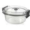 H&H Contenitore In Vetro Borosilicato 640 Ml Con Coperchio Ermetico E Valvola Sottovuoto, Tondo Ø15 Cm, Forno E Microonde (Senza Coperchio), Lavabile In Lavastoviglie