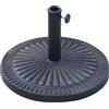 Easycomfort Base Ombrellone Rotonda per Pali da Ø3,8-4,8cm con Decorazione e Manopola, Peso 15kg Ø49x32cm