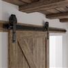 BONIKLUBA Binario per Porta Scorrevole 153cm Kit Porta Scorrevole Nera per 1 Porte Scorrevoli Interno Esterno Muro 76cm Larga, Centrale Ruota J-forma