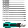 BEASAFY Set di 12 punte Torx con foro, 100 mm Torx lungo con manico, set di viti T6-T40, cacciavite da 1/4, cacciavite magnetico in acciaio S2