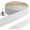 YPLANGENT Moulure Murale Autoadesiva 10 m, Bordura 3D in XPE Bianco Puro 7,8 cm Larghezza 8 mm Spessore, Impermeabile Lavabile, Per Parete Soffitto Angoli Corridoio Cucina Bagno