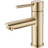 TRUSTMI Rubinetto per lavabo con rubinetto miscelatore monocomando in ottone spazzolato in ottone dorato