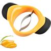 HUATEEN Taglia Mango,Affettatrice per Mango Leva Torsolo in Acciaio Inox Affetta & Rimuove il Nocciolo per Frutta Ananas,Pesca e Mele Utensile da Cucina 20x13,3x4,5 cm