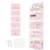 Clastyle Portaoggetti da Appendere Rosa Unicorno con 5 Tasche, Rainbow Organizer da Appendere per Bambini Vestiti Pannolino Giocattolo, Organizzatore Appeso da Porta per Camera da Letto Bagno Roulotte