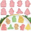 FUKPO 8 Pezzi Stampini Biscotti Natale 3D Pressable, FUKPO Formine per Biscotti Natalizi Taglia Biscotti Natalizie plastica, Stampo Forme Stampi Biscotti Torta Tagliabiscotti Natalizi Fiocco di Neve Renna