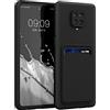 kwmobile Custodia Compatibile con Xiaomi Redmi Note 9S / 9 Pro / 9 Pro Max Cover - Back Case Cellulare con Slot Porta Carte - Morbida in Silicone TPU nero matt