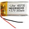 Liter energy battery Batteria 401730 LiPo 3.7V 160mAh 0.592Wh 1S 5C Liter Energy Battery per l'elettronica Ricaricabile Telefono Portatile Smartwatch Orologio GPS - Non adatto per Radiocomando 32x17x4mm (160mAh|401730)