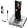 Freegene ACASIS Lettore NVME SSD Adattatore, 10Gbps NVME SSD Reader Adattatore NVMe per PCIe M-Key and B+M Key SATA-Based SSD 2230/2242/2260/2280 con UASP, NVME to USB Docking Station (Silver)