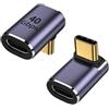 TNSLAND 2 pezzi adattatore USB C 90° tipo C femmina a maschio ad angolo retto USB 4.0 40Gbps trasferimento dati ricarica adattatore tipo C OTG per laptop tablet telefono tipo C