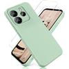 YiKaDa - Cover per Redmi Note 14 4G (Non per Note 14 5G) & [2 Pack] Pellicola Protettiva in Vetro Temperato, Custodia Liquid Silicone Leggero - Menta Verde