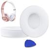 AUEFUDQ Cuscinetti Auricolari Di Ricambio per Beats Solo 2 e Solo 3 Wireless On-Ear Cuffia con morbida pelle proteina/memory foam/nastro adesivo forte - Bianca