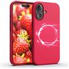 GLYXOR Custodia premium per iPhone 16 rosso opaco - compatibile con MagSafe - struttura a 4 strati - custodia magnetica sottile in silicone, resistente agli urti e ai graffi per Apple iPhone 16