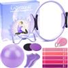 LADYSONS Set di anelli da pilates - Pilates Essential Kit con 32 cm Magic Circle, Pilates Ball, Pilates Bänder, Sliding Disks & Training Poster ecc., Attrezzature per il fitness per la casa, accessori