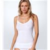 Ma.Re Canotta Donna Spalla Stretta con bordo plissè art. 601 Bianco