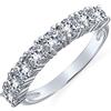Bling Jewelry Sottile Anello Eternity Impilabile con Zirconi Cubici AAA CZ Rotondi per Anniversario e Matrimonio per Donna in Argento Sterling .925