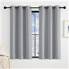KGORGE Tende Corte Oscuranti Termiche Isolanti per Interni Tenda Oscurante Camera da Letto Curtains per Piccole Finestre con Anelli 2 Pezzi L 90 x A 90 CM, Grigio Chiaro
