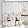 FOSDICK Tenda Doccia Impermeabile, Tenda Doccia Antimuffa, Tende Vasca da Bagno A Fiori, PEVA Lavabile Tende per Vasca da Bagno Con 6 Ganci 100x200cm per Dormitorio Famiglia Hotel
